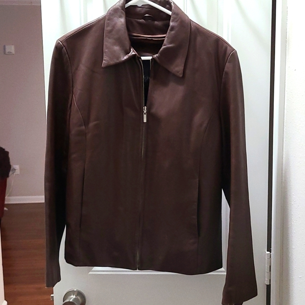 Brown Leather jacket XL